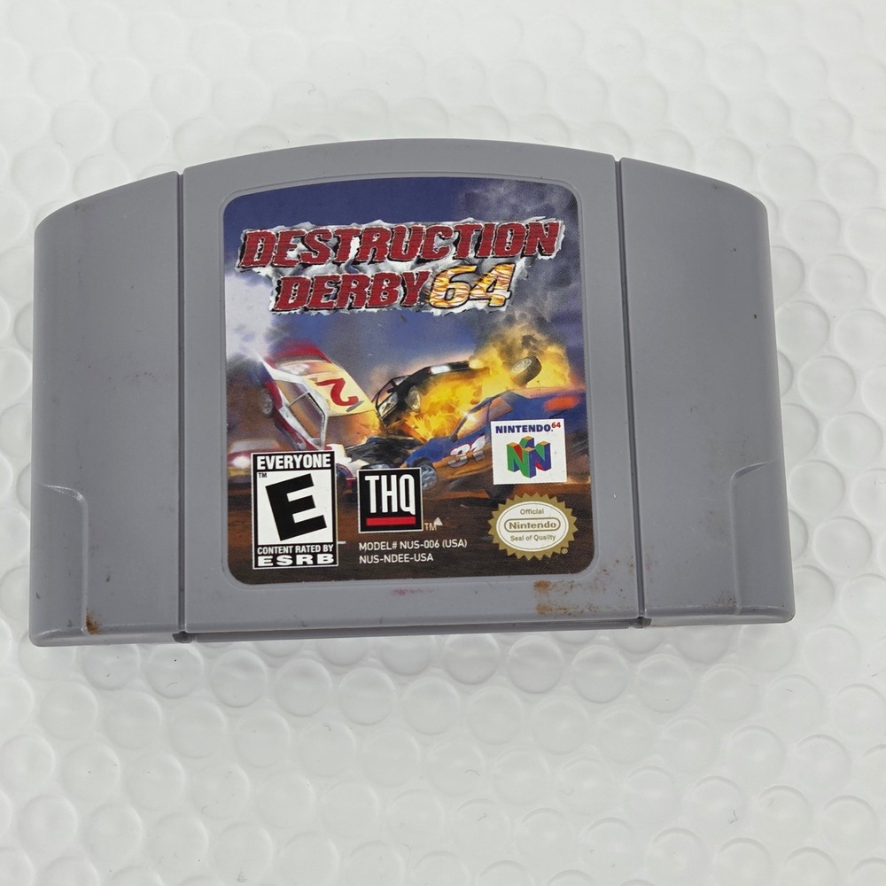 Destruction Derby 64 Nintendo 64 N64 THQ Racing Game Cartridge NUS-NDEE Tested